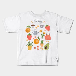 Gardening Art Print Kids T-Shirt